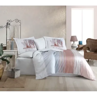 Hobby Çift Kişilik Saten Nevresim Aden Pembe