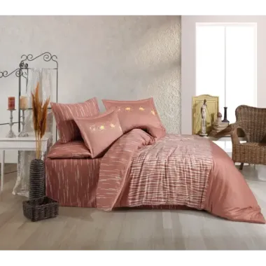 Hobby Çift Kişilik Saten Nevresim Adalia Tarçın