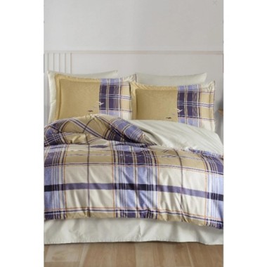 Hobby Çift Kişilik Saten Nevresim Yolanda Bej