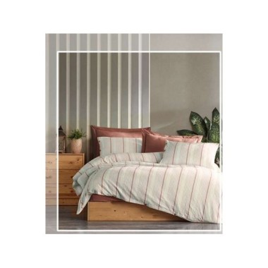 Şaheser Home Collection İplik Boyalı Nevresim Takımı Avva Kiremit