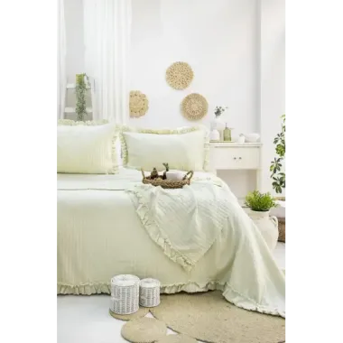 Şaheser Home Collection Yatak Örtüsü Çift Kişilik Marta Yeşil