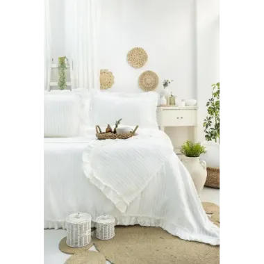 Şaheser Home Collection Yatak Örtüsü Çift Kişilik Marta Krem