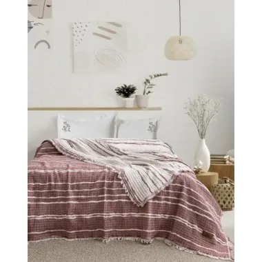 Şaheser Home Collection Yatak Örtüsü Seti Sera Bordo