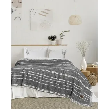 Şaheser Home Collection Yatak Örtüsü Seti Sera Antrasit