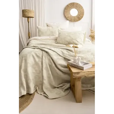 Şaheser Home Collection Yatak Örtüsü Çift Kişilik İtalo Bej