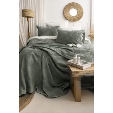 Şaheser Home Collection Yatak Örtüsü Çift Kişilik İtalo Yeşil