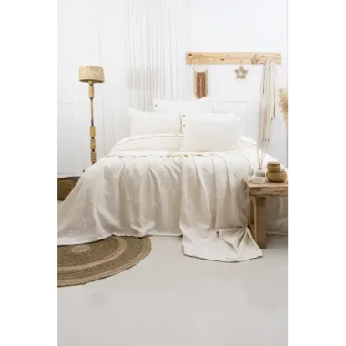 Şaheser Home Collection Yatak Örtüsü Çift Kişilik Julia Krem