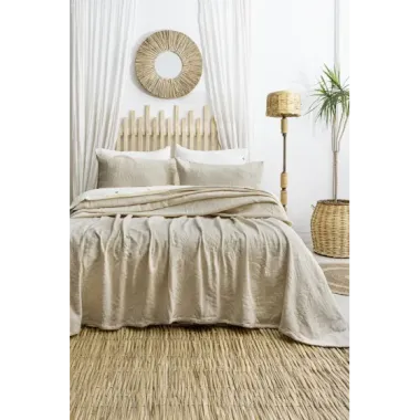 Şaheser Home Collection Yatak Örtüsü Çift Kişilik Silvia Bej