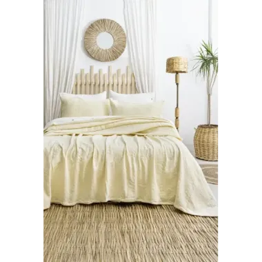 Şaheser Home Collection Yatak Örtüsü Çift Kişilik Silvia Butter Yellow