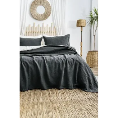 Şaheser Home Collection Yatak Örtüsü Çift Kişilik Silvia Antrasit