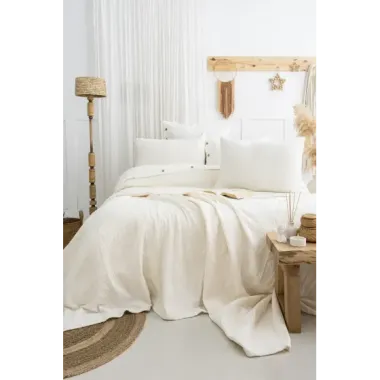 Şaheser Home Collection Yatak Örtüsü Çift Kişilik Janna Krem