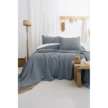 Şaheser Home Collection Yatak Örtüsü Çift Kişilik Janna Mavi