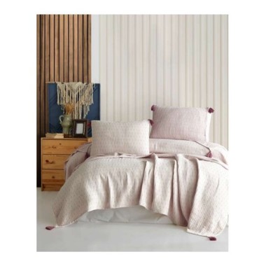 Şaheser Home Collection Yatak Örtüsü Çift Kişilik Hermes Mürdüm