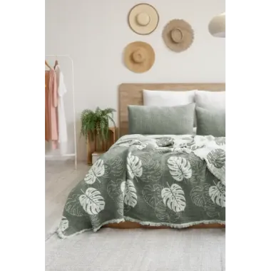 Şaheser Home Collection Yatak Örtüsü Seti Çift Kişilik Forest Yeşil