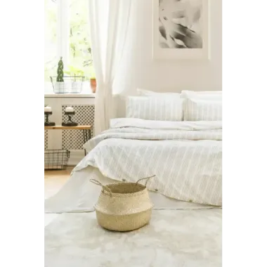 Şaheser Home Collection İpliği Boyalı Çift Kişilik Nevresim Takımı Notta Bej