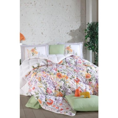 Clasy Çift Kişilik Ranforce Yorgan Seti Galya V1 Yeşil