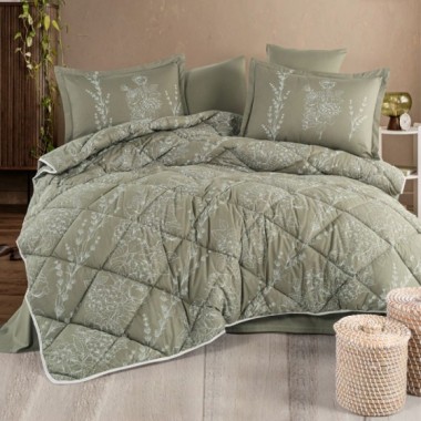 Clasy Çift Kişilik Ranforce Yorgan Seti Vinya V1 Yeşil