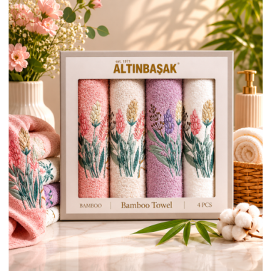 Altınbaşak Bambu 4´lü 50x90 El Havlusu Serena