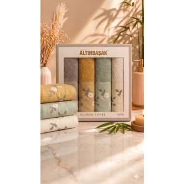 Altınbaşak Bambu 4´lü 50x90 El Havlusu Nova