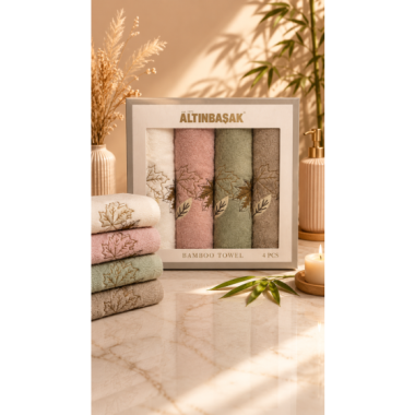 Altınbaşak Bambu 4´lü 50x90 El Havlusu Helena
