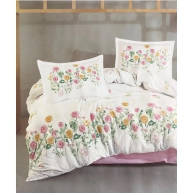 Clasy Ranforce Nevresim Takımı Çift Kişilik Roselin V1 Pembe