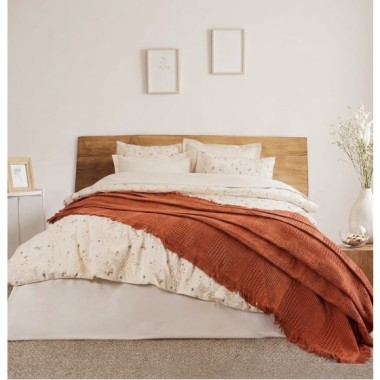 Şaheser Home Collection  Çift Kişilik Pikeli Dijital Baskılı Nevresim Takımı Marvin Kiremit