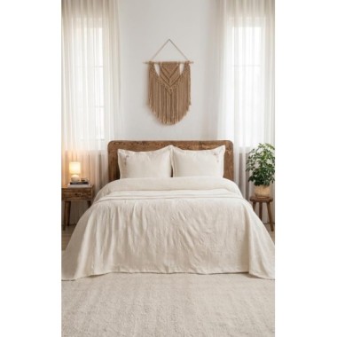 Şaheser Home Collection Yatak Örtüsü Çift Kişilik Anita Krem