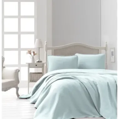 Şaheser Home Collection Jakarlı Yatak Örtüsü Seti Liv Mint