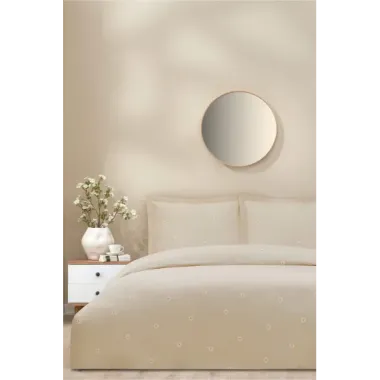 Özdilek Çift Kişilik Ranforce Nevresim Takımı Daisy Pure Bej