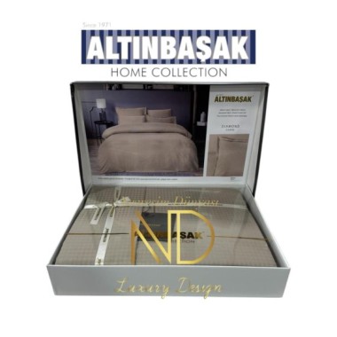 Altınbaşak Jakarlı Saten Çift Kişilik Nevresim Takımı Dıamond Sabre
