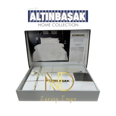 Altınbaşak Jakarlı Saten Çift Kişilik Nevresim Takımı Dıamond Arcane
