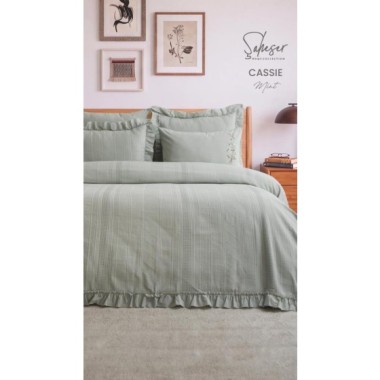 Şaheser Home Collection Yatak Örtüsü Çift Kişilik Cassie Mint