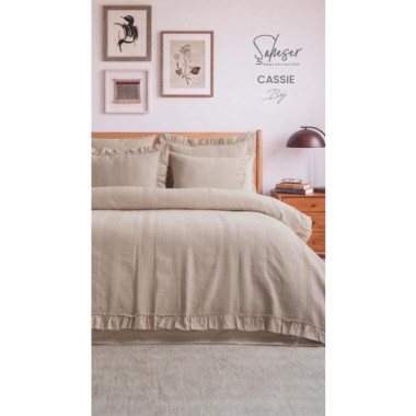 Şaheser Home Collection Yatak Örtüsü Çift Kişilik Cassie Bej