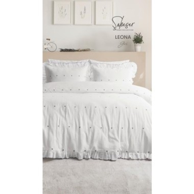 Şaheser Home Collection Jakarlı Nevresim Takımı Çift Kişilik Leona Gri