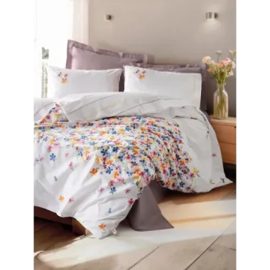 Cotton Box Modeline Çift Kişilik Nevresim Takımı Flurry Lila