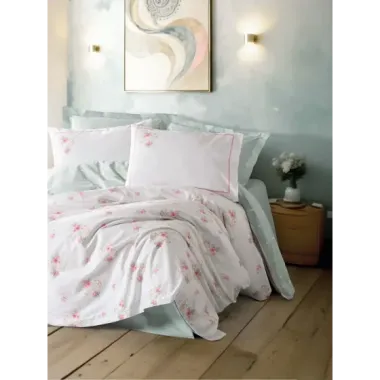 Cotton Box Modeline Çift Kişilik Nevresim Takımı Minty Mint