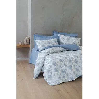 Cotton Box Dual Çift Kişilik Nevresim Takımı Celeste İndigo