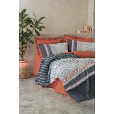 Cotton Box Toprak Çift Kişilik Nevresim Takımı Strata Tarçın