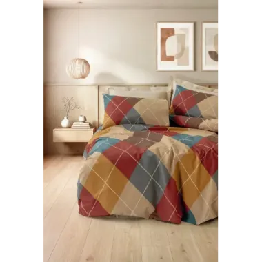Cotton Box Modeline Çift Kişilik Nevresim Takımı Aspen Bej