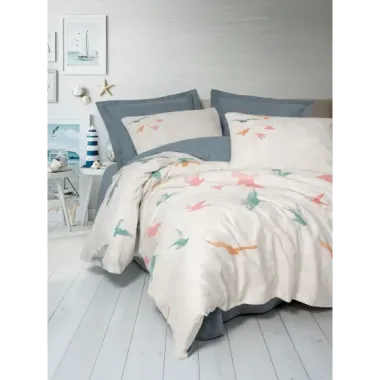 Cotton Box Maritime Çift Kişilik Nevresim Takımı Kalja Mavi