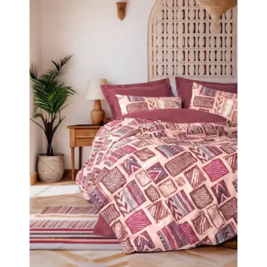 Cotton Box Ethnic Nevresim Takımı Tek Kişilik Estilo Bordo
